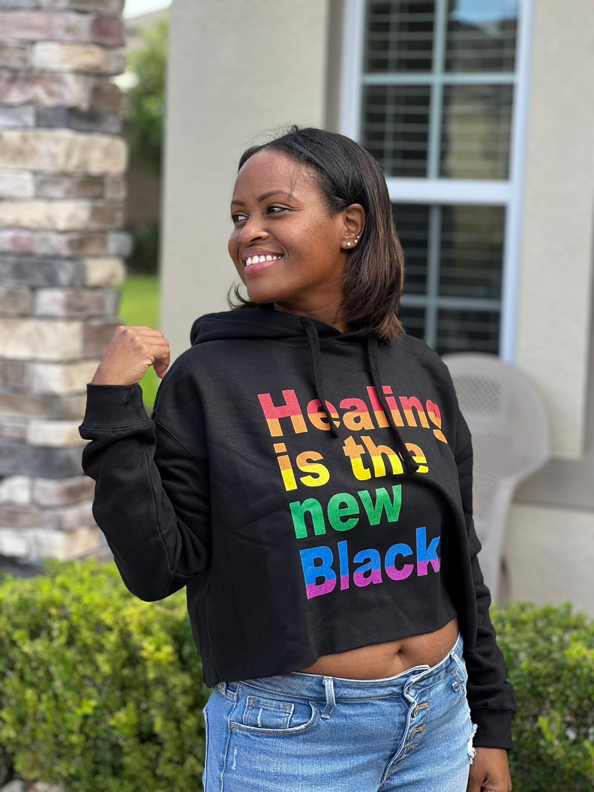 "Healing is the New Black" Crop Hoodie